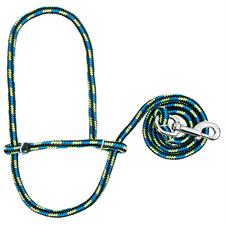 Weaver Leather Poly Rope Sheep Halter with Snap (Lime/Hurricane Blue/Royal Blue)