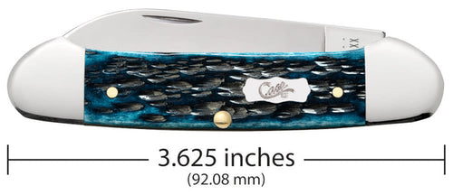 Case Pocket Worn® Peach Seed Jig Mediterranean Blue Bone Canoe