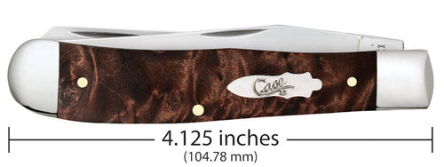 Case Smooth Brown Maple Burl Wood Trapper