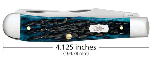 Case Pocket Worn® Peach Seed Jig Mediterranean Blue Bone Trapper